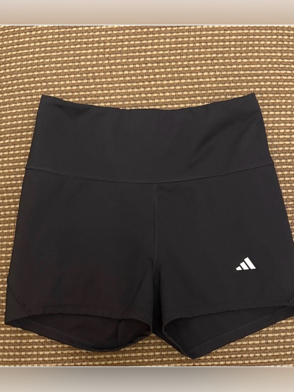 Adidas Black High-Waist 3” tight Shorts size small